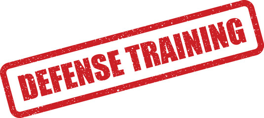 Distressed rubber stamp with official text defense training for military or security education programs