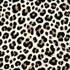 Detailed illustration of a wild animal skin, showcasing a classic leopard fur texture for textile and print