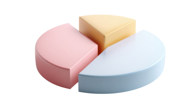 3d pie chart infographic showing data statistics, market research, business analysis, and financial reporting concepts - Powered by Adobe