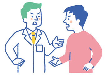 Male Patient and Male Doctor in Dispute_Color