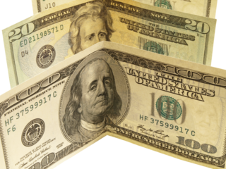 One hundred dollars isolated