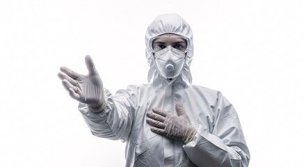 Medical professional wearing protective equipment in a clean environment ready to assist patients