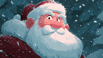 Cute Santa Claus Christmas Illustration