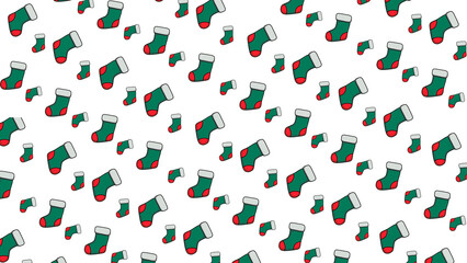 A simple template pattern of a green Christmas stocking