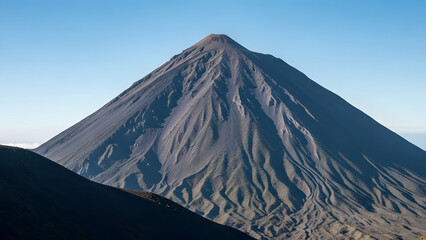 Majestic Mount Mayon Volcano in the Philippines under Clear Blue Sky.