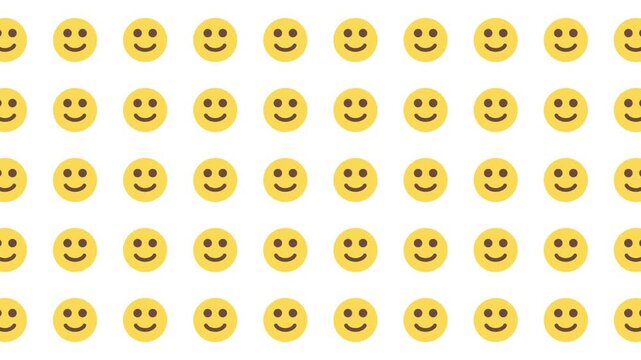 Yellow smiley face icons arranged in a grid pattern. Suitable for web design, social media graphics, presentations, and educational materials.