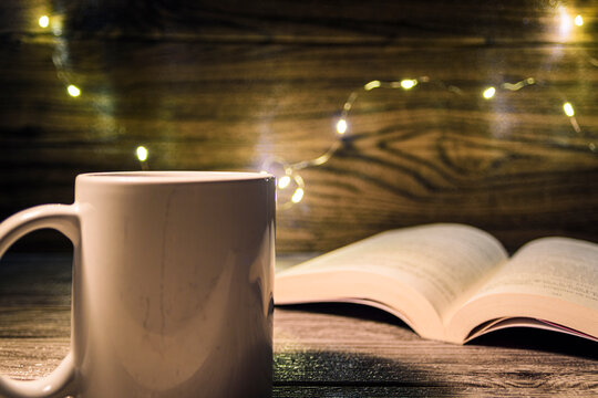 Mug, Carnations and Open Book