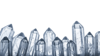  Clustered natural clear quartz crystals on a transparent background PNG image, PNG file