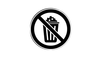 No Littering Sign, Prohibited Symbol, Trash Can Icon