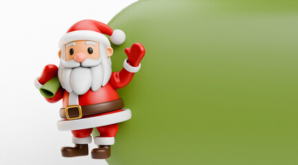 Santa holding big bag 3D