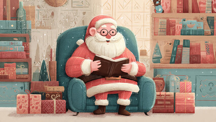 Cute Santa Claus Christmas Illustration