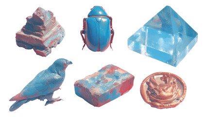 Obraz premium Isolated Treasure Elements on Transparent Background for Desert Themed Imagery