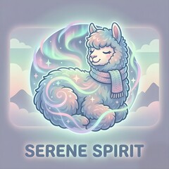 Naklejka premium Aurora Alpaca Creative Mascot Logo