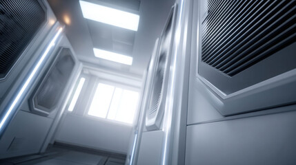 Realistic Representation of Server Cooling Units Emitting Airflow in a Modern Data Center Environment