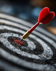 A business target with a dart hitting the bullseye, representing successful marketing strategies,