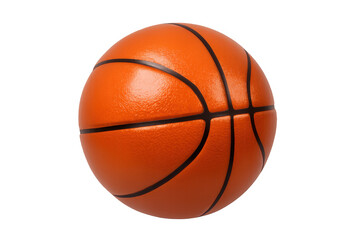 Orange basketball highlighting sports, recreation, and athletic activity. Rubber ball for team games on alpha channel