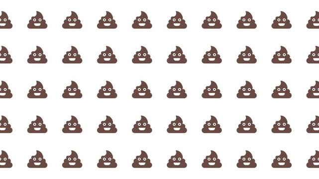 Grid of smiling emoji poop symbols suitable for social media posts, blog graphics, and greeting cards to add a fun touch.