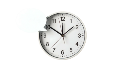 Damaged Wall Clock on White Background