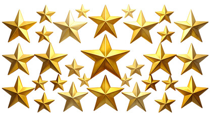 Obraz premium Gold Stars on White Background