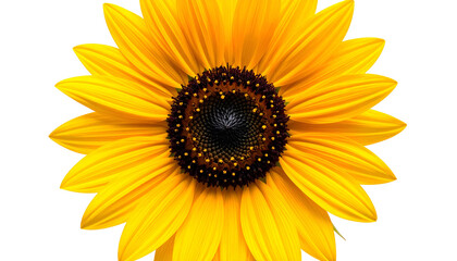 Obraz premium Vibrant Yellow Sunflower on White Background