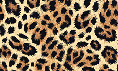 Detailed seamless leopard animal skin pattern with realistic fur texture for fashion and design backgrounds