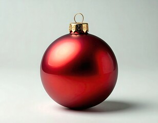 Red Christmas Ornament Isolated on White Background