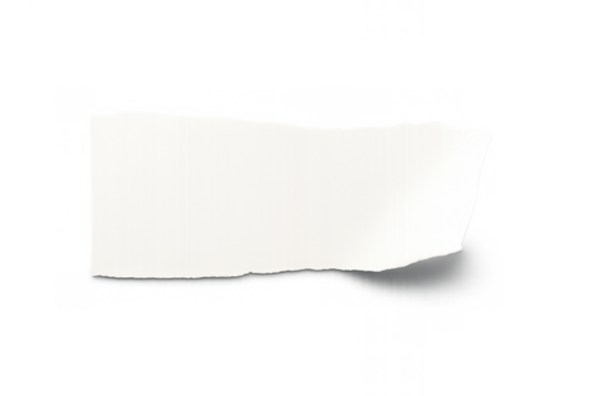 Ripped white paper piece floating on a transparent background, showing empty blank sticky note space for your message - Powered by Adobe