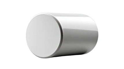 Minimalist cylinder: Clean and simple studio shot featuring a metallic cylinder. Capturing its smooth surface.
