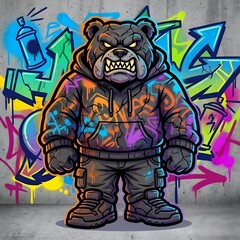 Asphalt Bear Urban Street Mascot Logo