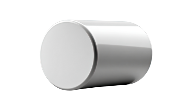 Minimalist cylinder: Clean and simple studio shot featuring a metallic cylinder. Capturing its smooth surface.