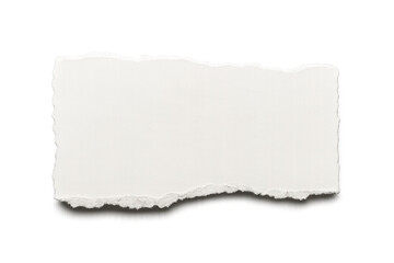 Obraz premium Blank white paper piece with torn edges, creating a scrap notebook background or sticky note texture for your message