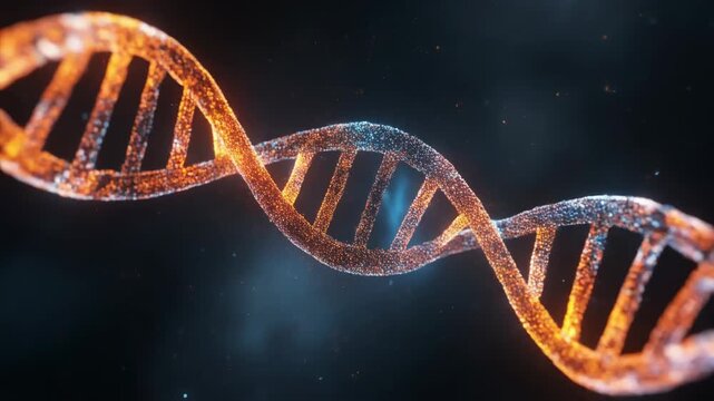 Stunning Close-Up of Colorful DNA Strand in 3D, Perfect for Science and Biology Themes - Powered by Adobe
