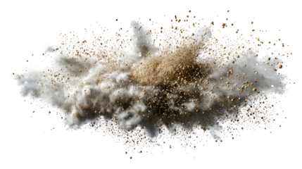 Explosion of Dust: Witness the raw power of nature captured in this image, a dynamic moment of a dust explosion frozen in time, displaying chaotic beauty. 