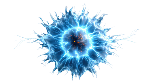 Energy Nexus: An electrifying visual that captures the raw power and intricate complexity of energy with a vivid blue hue.