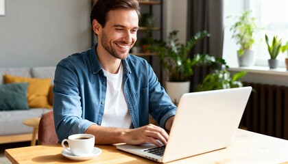 A man working as a freelancer handle job work remote from home.