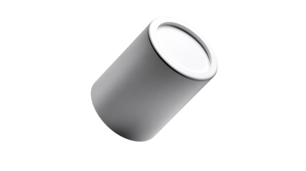 Cylindrical Container: A sleek, modern cylindrical container, the perfect embodiment of simplicity, design. It sits at a slight angle.