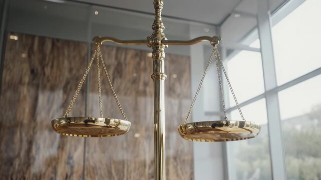 Golden Scales of Justice: Symbol of Law and Balance