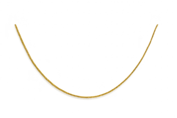 Curved golden yellow decorative trim isolated on a transparent background, flexible element