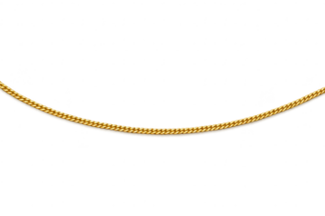 Shiny gold chain, elegant and luxurious, isolated with transparent background.
