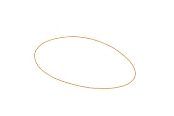 A thin, golden brown, irregular oval outline, isolated on a transparent background.