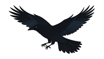 Obraz premium Raven in Flight - A Silhouette of Mystery and Grace.