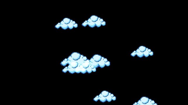 Pixel Cloud Shape Black Screen