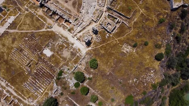 Aerial view of Xanthos ancient Lycia city ruins
