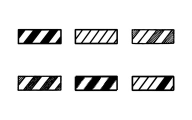 Black and white hand-drawn striped rectangle patterns
