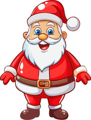 Cheerful Santa Claus Cartoon Character Holiday Vector