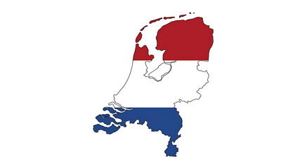 Map of the Netherlands filled with the Dutch flag colors.