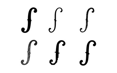 Diverse styles of f holes: modern music design elements