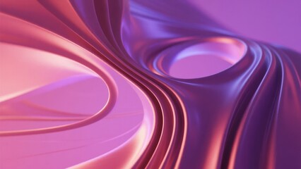 Abstract flowing waves in vibrant purple and pink hues with smooth, glossy surfaces