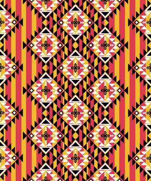 Geometric Ethnic pattern,Native American tribal fabric, tile, carpet, vector, illustration design, on navy blue background 
