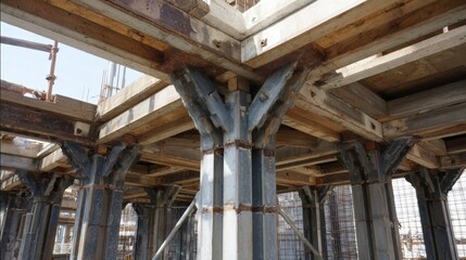 Fototapeta premium Durable construction materials and flexible frameworks highlight advanced seismic safety techniques